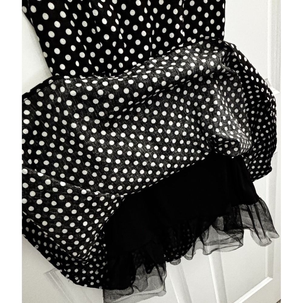 RNB Womens Small Polka Dot Fit Flare Dress Keyhole Back Audrey Hepburn 0516 - Picture 4 of 9
